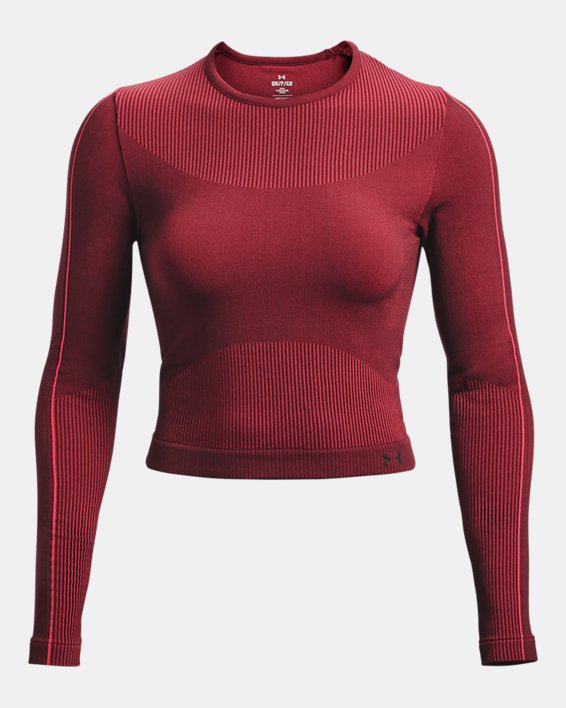 Women's UA RUSH™ Seamless Long Sleeve, Red, pdpMainDesktop image number 4